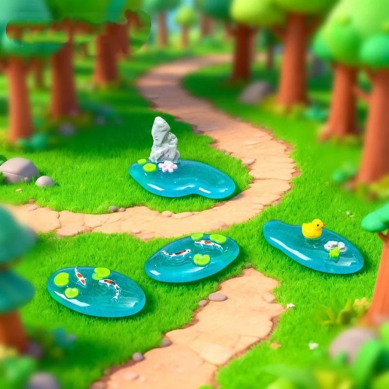 鯉、アヒル、蓮のミニ樹脂製池の置物、滑らかな表面のマイクロオ - Bonsai Garden With Koi Pond のレビューと価格