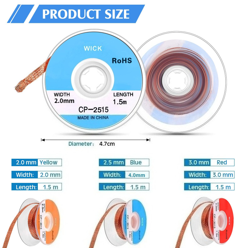 ノーケアはんだ除去用銅製はんだ除去ワイヤー、はんだ除去ロール - Copper Wire Roll のレビューと価格
